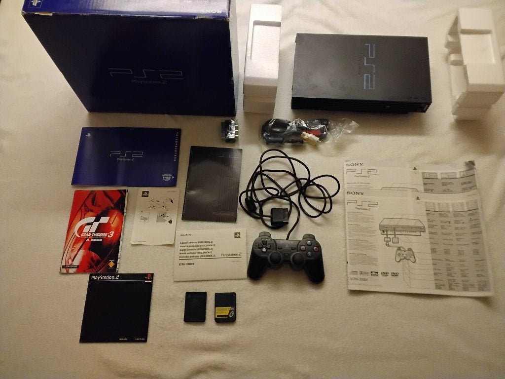 Playstation 2 CIB met 56 spellen, Ophalen of Verzenden, Gebruikt, Met 1 controller, Met games