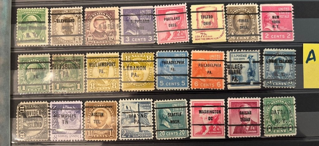 USA precancels, 24 verschillende (A), Verzenden, Gestempeld, Noord-Amerika