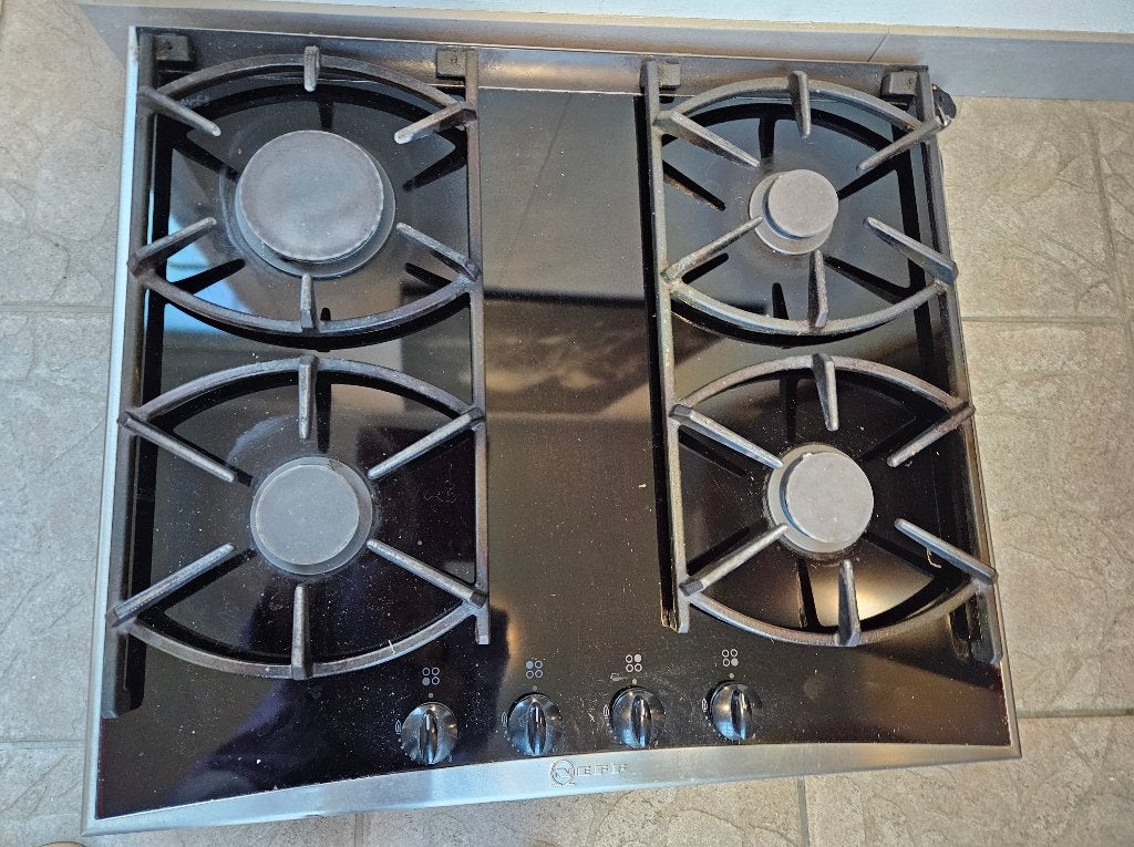 Neff Gas op glas kookplaat, Witgoed en Apparatuur, Kookplaten, Ophalen, Gebruikt, 4 kookzones, Gas