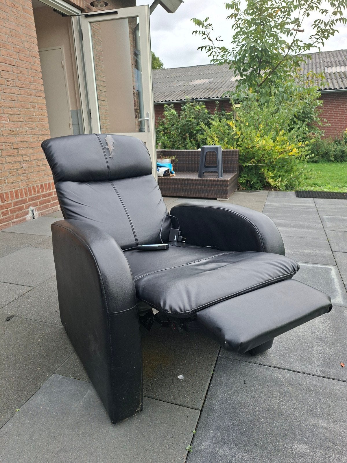 zwart leer massage stoel, Ophalen, Stoel