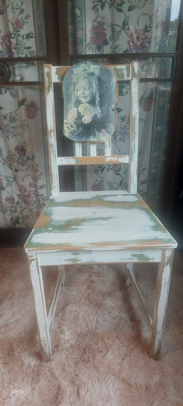 Nostalgische stoel met kinderportret - Shabby Chic, Ophalen