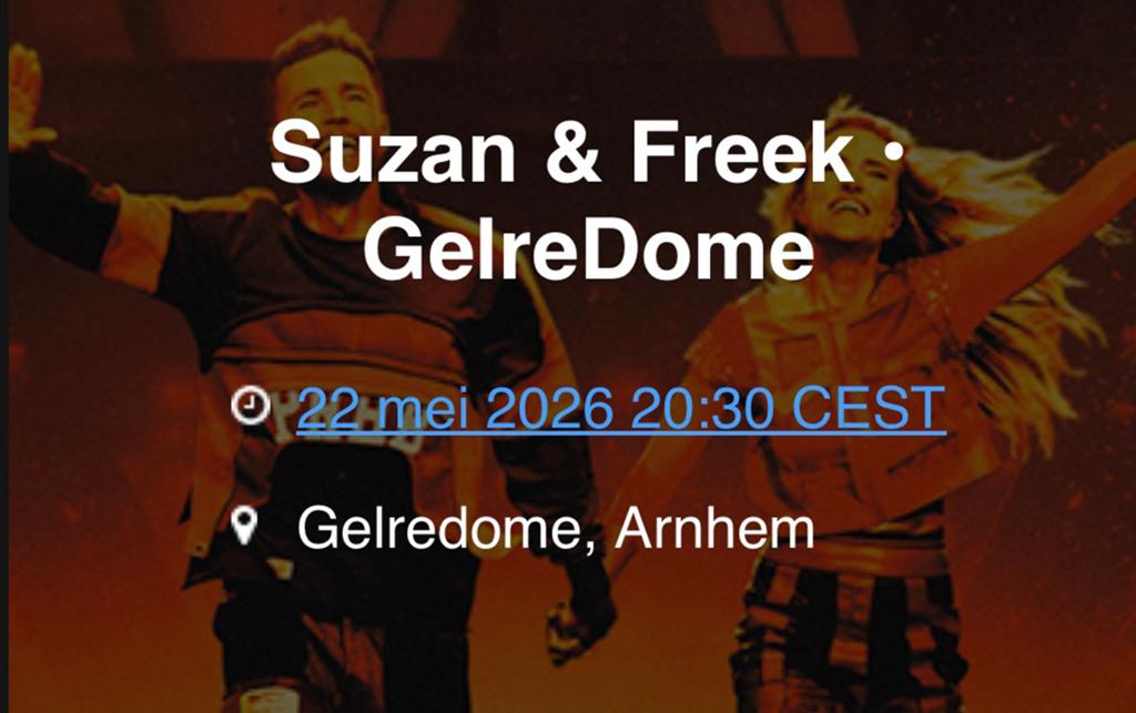 Ruilen kaarten suzan en freek 22 mei zitplaatsen voor andere, Tickets en Kaartjes