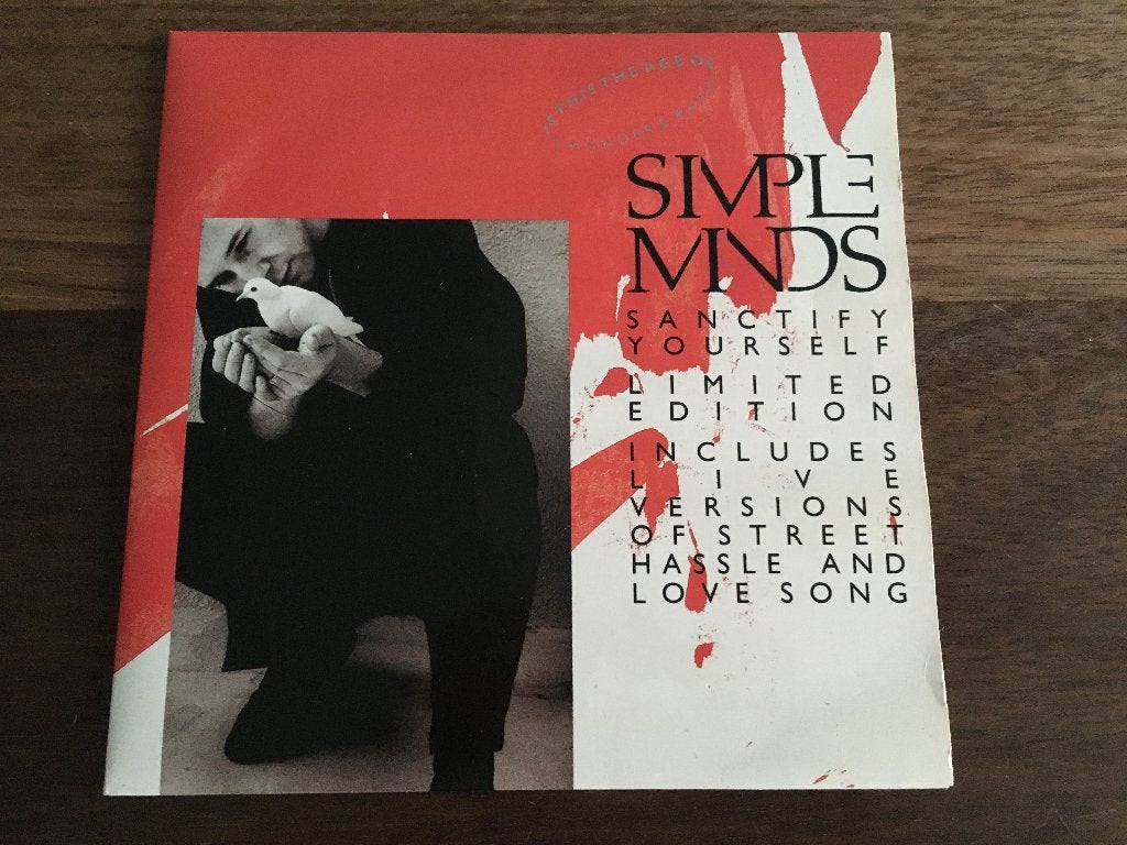 Dubbel Vinyl Single Simple Minds Sanctify Yourself Corbijn, Gebruikt, 7 inch, Ophalen of Verzenden, Pop