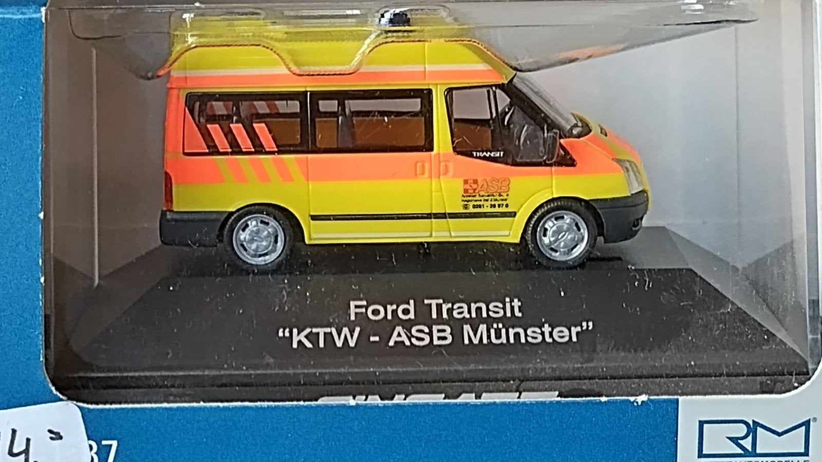 Ford Transit KTW Asb Münster 1:87 H0 Rietze Pol, Hobby en Vrije tijd, Modelauto's | 1:87, Auto, Verzenden, ., Rietze