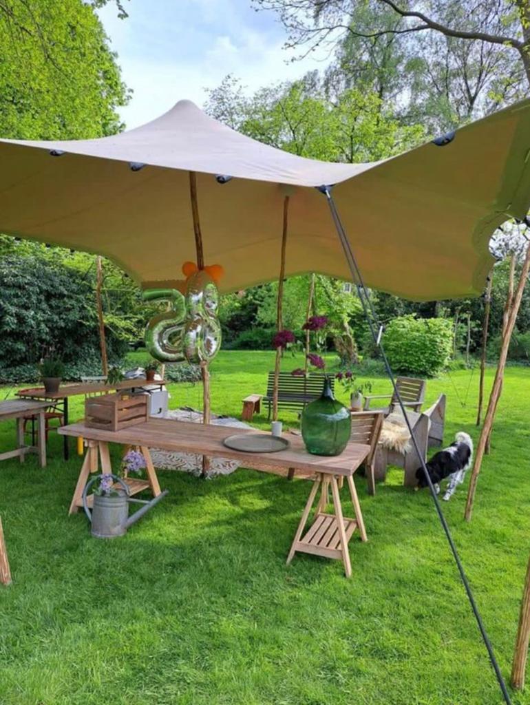 Stretchtent te huur 6x7 meter, Ophalen, Partytent, Nieuw, 2 meter of meer