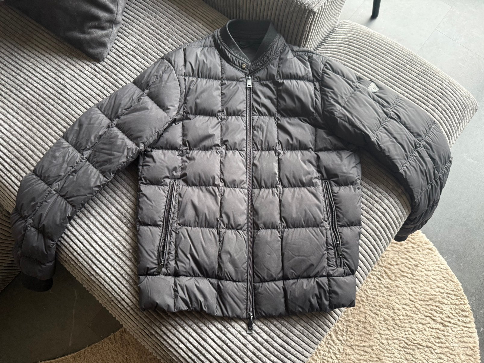 Armani Jeans zwarte donsjas – XS – echt dons – €99, Ophalen of Verzenden, Zo goed als nieuw, Maat 46 (S) of kleiner, Zwart