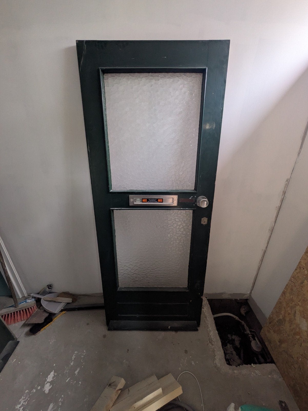 Voordeur donkergroen/crème, Ophalen, Gebruikt, 80 tot 100 cm, Buitendeur