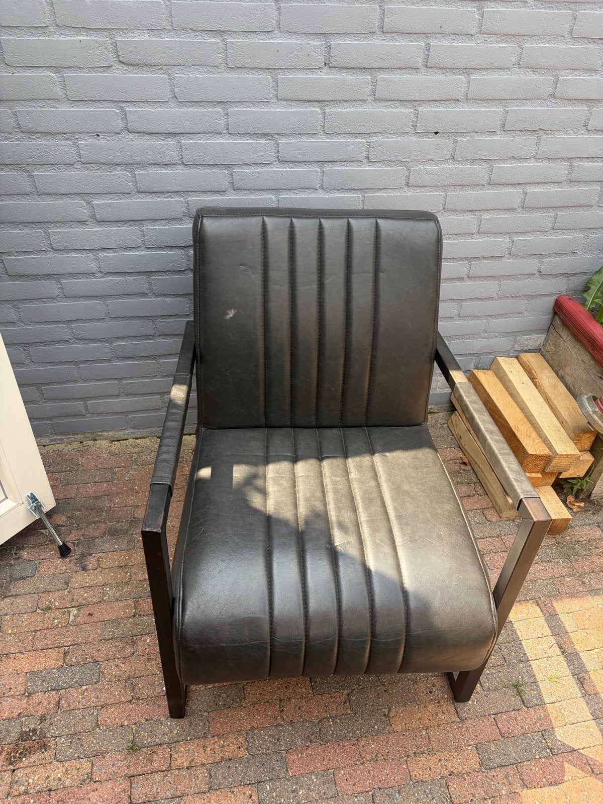 GRATIS: Twee antraciet fauteuils, Ophalen, Gebruikt, Stof