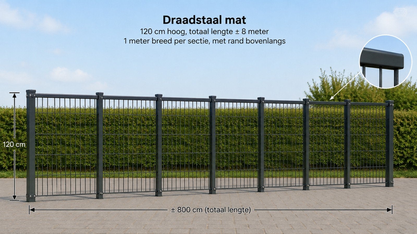 Gezocht draadstaal mat hekwerk, Ophalen of Verzenden, Zo goed als nieuw, IJzer, Dubbelstaafmat hekwerk