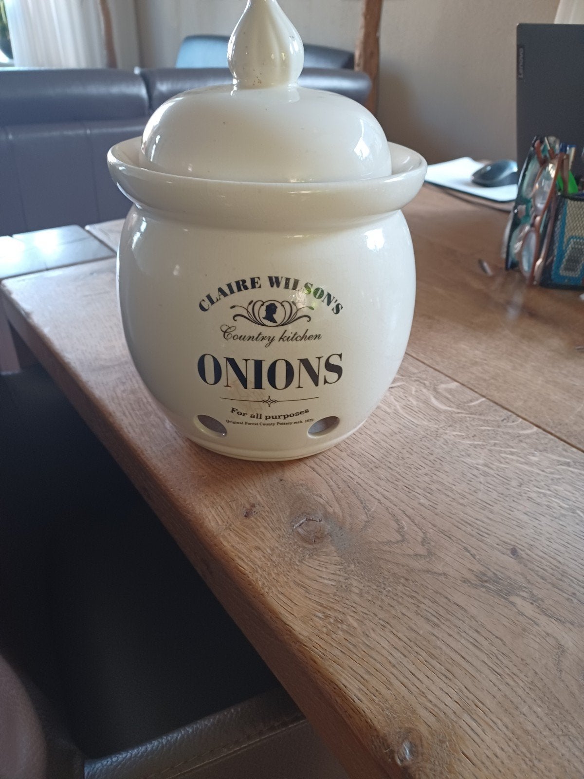 uien pot, Ophalen, Zo goed als nieuw, Voorraadpot, Steen/keramiek