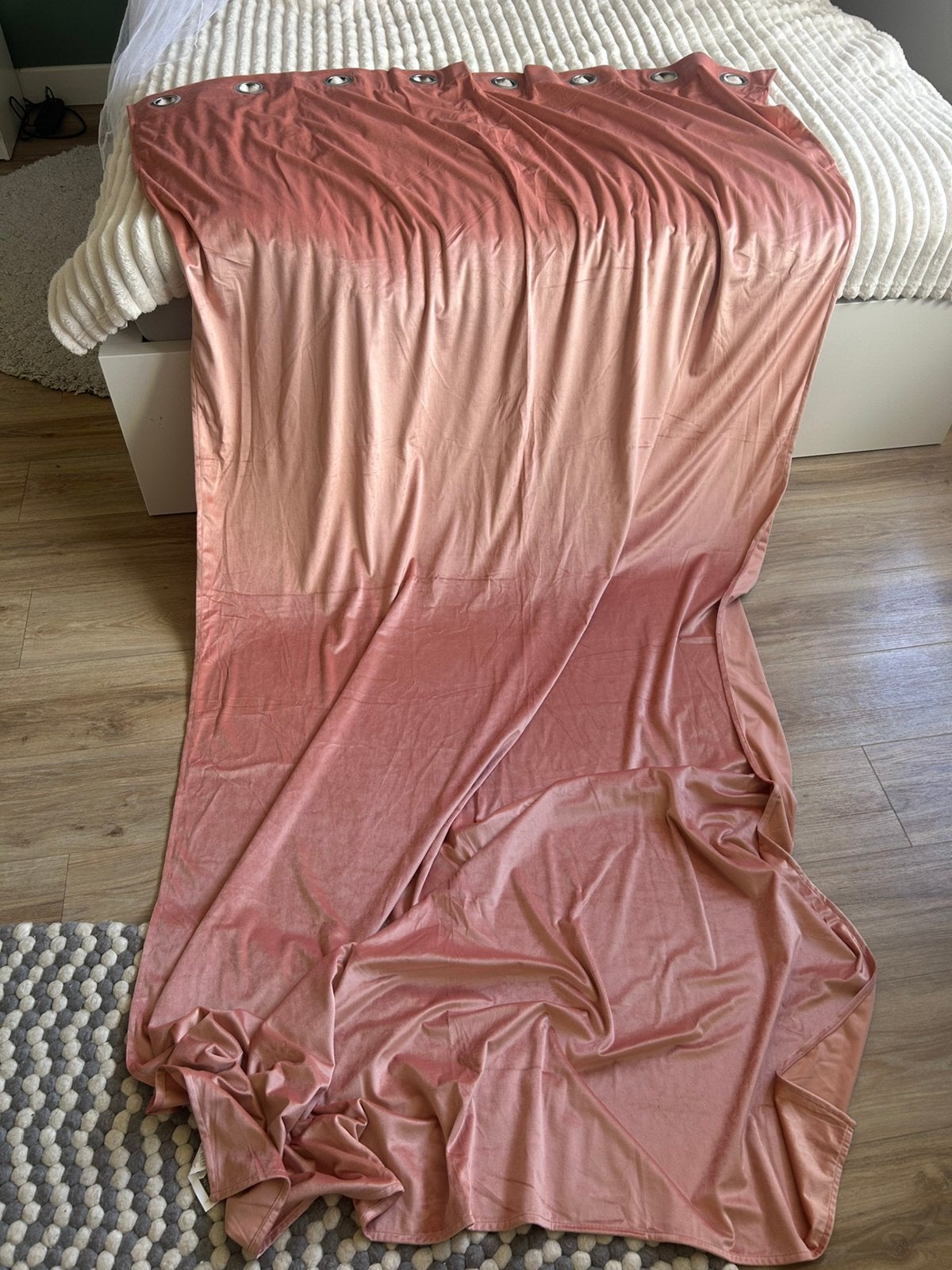 Mooi velvet gordijn, Met ringen, Overige merken, Fluweel, Zo goed als nieuw
