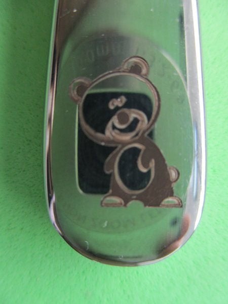 (KB5647) Kinderbestek Panda met cape en masker mes, Ophalen of Verzenden, Gebruikt