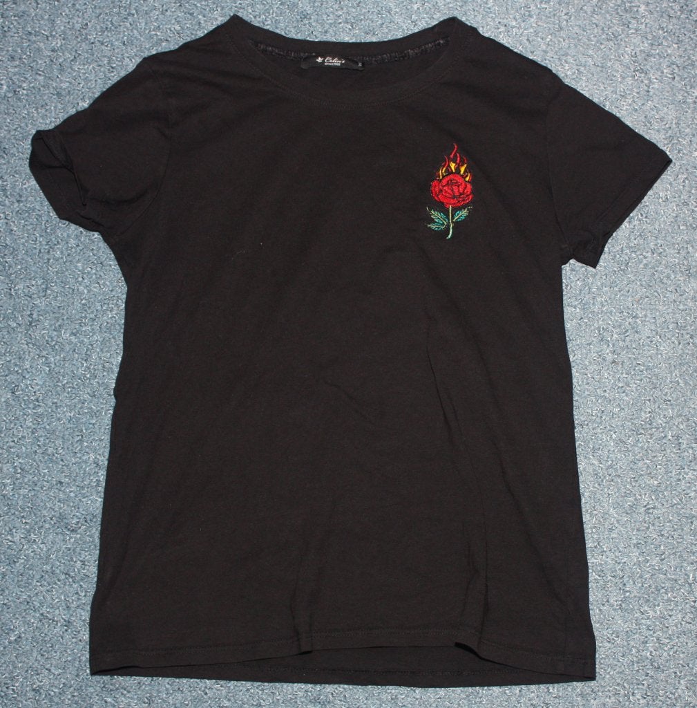 Nieuwe zwarte t-shirt Colin's mt S met roos, Colin's, Zwart, Nieuw, Ophalen of Verzenden