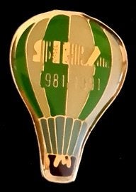 Ballon pin 1981-1991 groen-creme, Verzamelen, Verzenden, Nieuw, Transport, Speldje of Pin