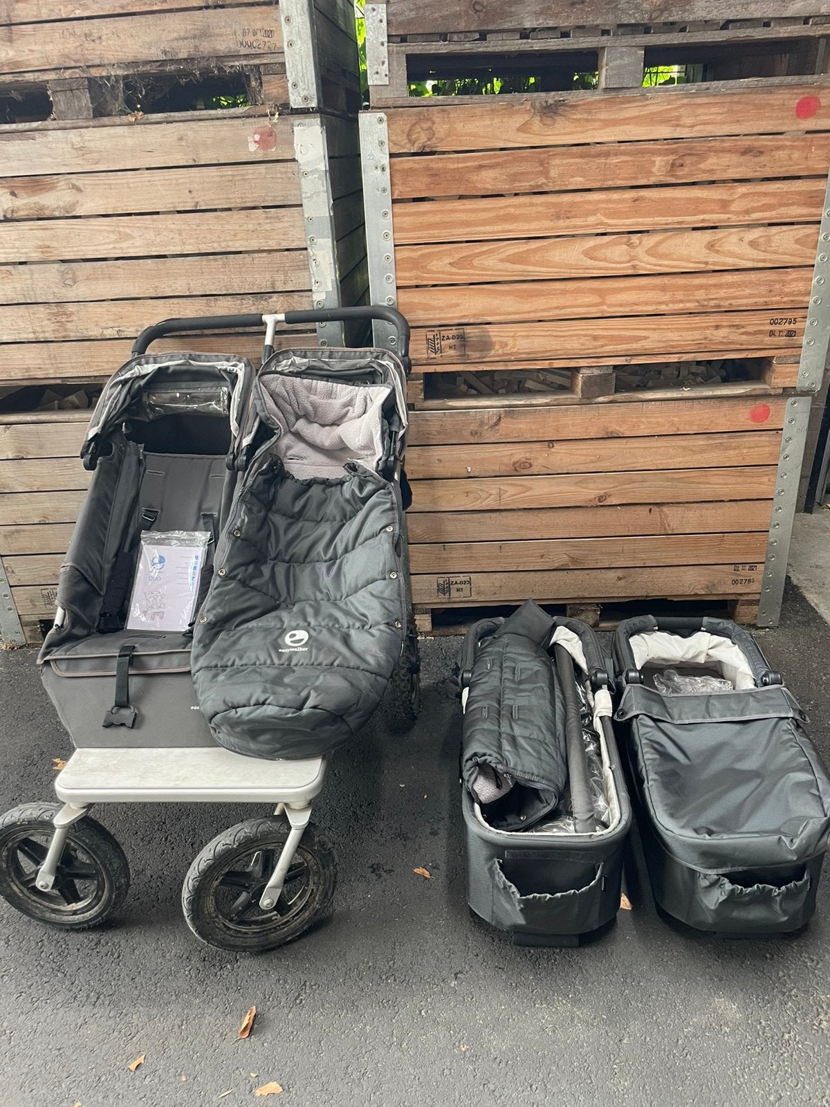 Easywalker duo kinderwagen antraciet grijs 100% compleet!, Ophalen, Gebruikt, Kinderwagen of Buggy