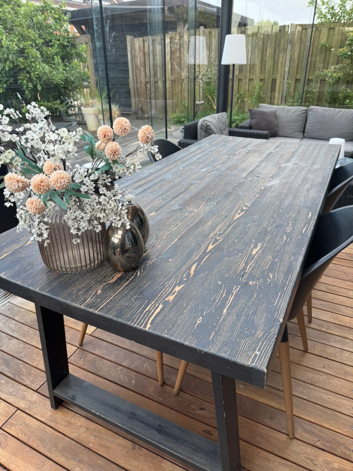Robuuste Karwei tuintafel, Tuin en Terras, Ophalen, Gebruikt, Rechthoekig, Hout