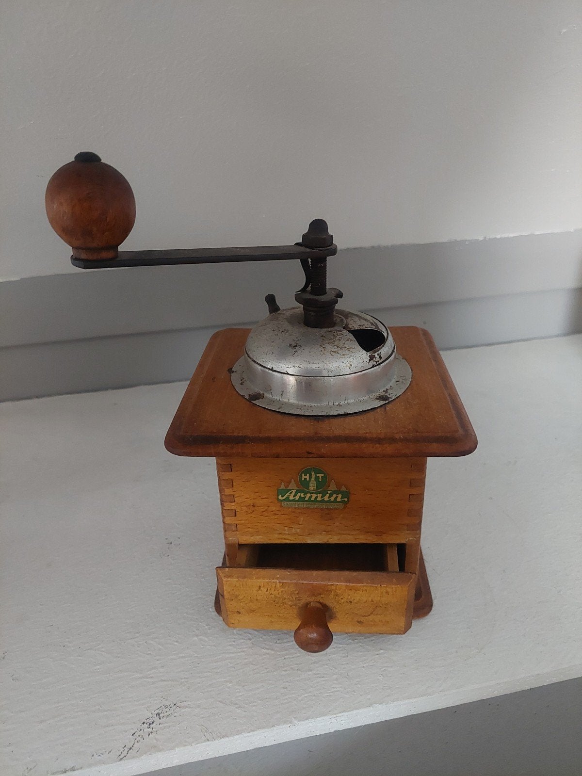 Vintage Armin Koffiemolen - Houten Handmolen, Ophalen