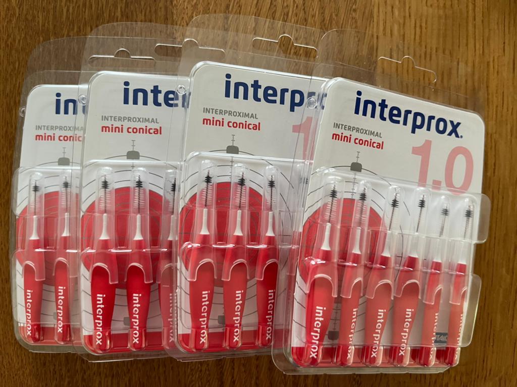 NIEUW 4 verpakkingen: 6 x Interprox rood - Mini conical 1.0, Sieraden, Tassen en Uiterlijk, Uiterlijk | Mondverzorging, Ophalen of Verzenden