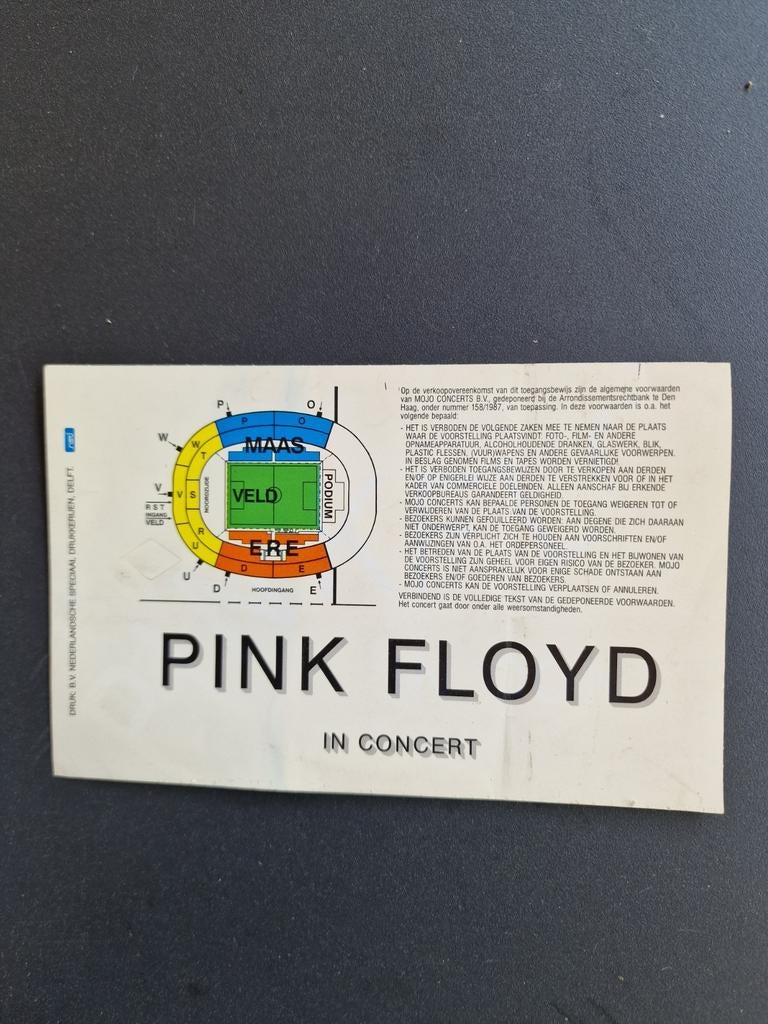 Ticket Pink Floyd concert 1994, Eén persoon