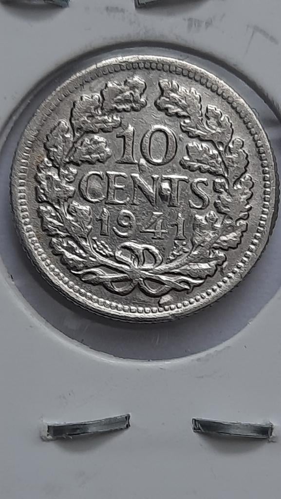 Nederland 10 cent 1941 (type 1 - mercuriusstaf) (Zilver), Postzegels en Munten, Munten | Nederland, Zilver, Ophalen of Verzenden