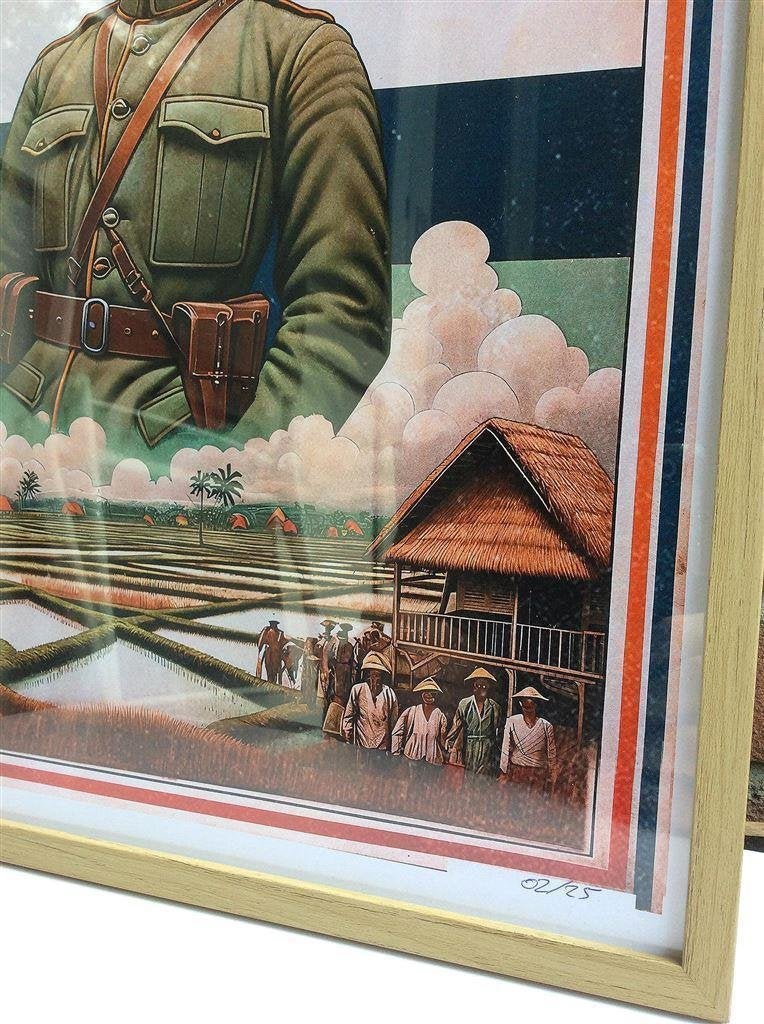 Uniek Koninklijk Nederlands Indie Leger KNIL Poster soldaat, Verzenden, Nederland, Foto of Poster