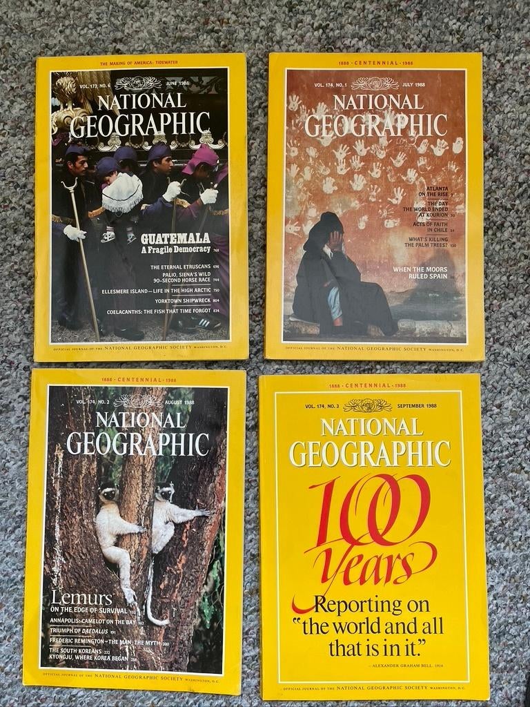 National Geographic Magazine jaargang 1988, Ophalen of Verzenden, Zo goed als nieuw, Wetenschap en Natuur