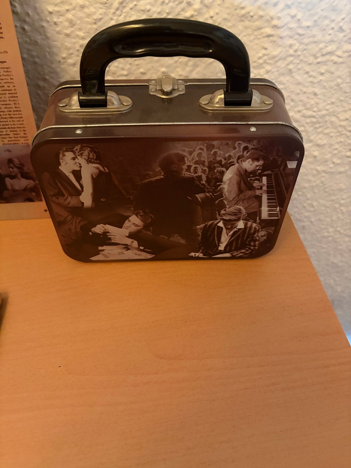 Vintage Elvis Presley lunchbox/blikken doos, Ophalen, Gebruikt