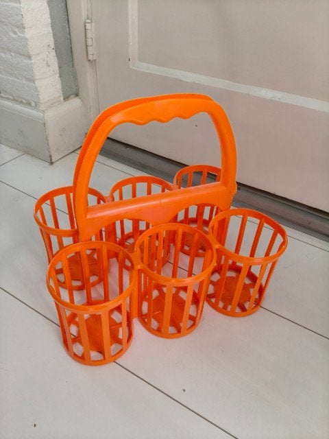 Vintage flessenrek Curver oranje, Overige typen, Kunststof, Ophalen of Verzenden, Zo goed als nieuw