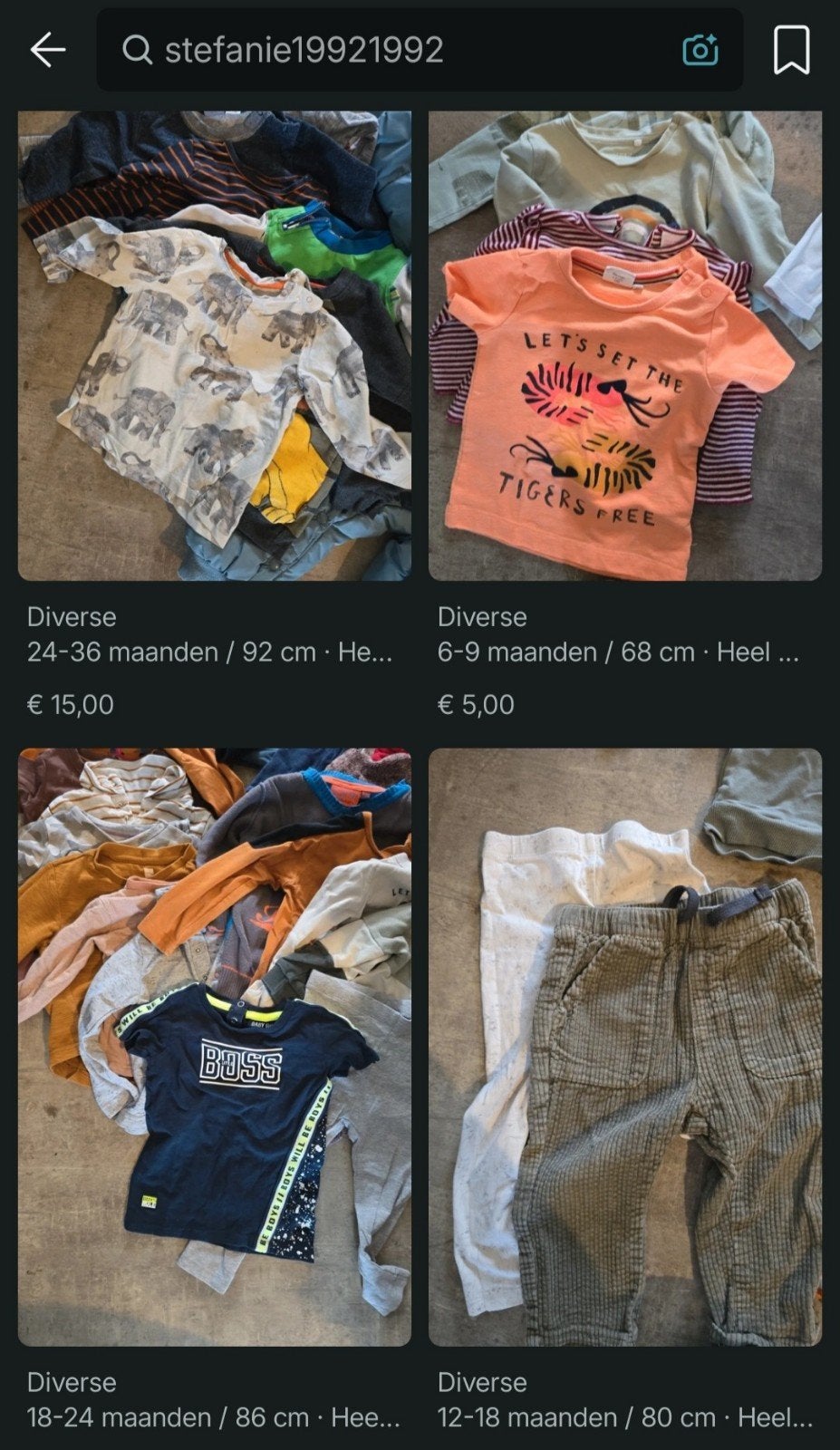Grote partij / bundels jongenskleding baby (maat 44 t/m 92, Ophalen, Zo goed als nieuw, Overige maten