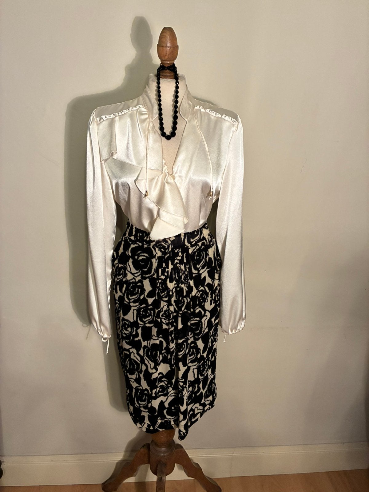 SCAPA ROK ZWART/CREME * 44, Verzenden, Zwart, Maat 42/44 (L), Zo goed als nieuw