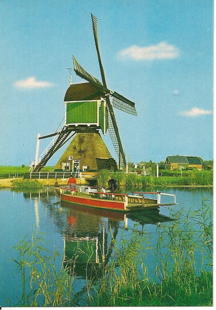 Ansichtkaart Groot Ammers Holland Poldermolen Wipwatermolen, Ophalen of Verzenden, 1960 tot 1980, Ongelopen, Zuid-Holland
