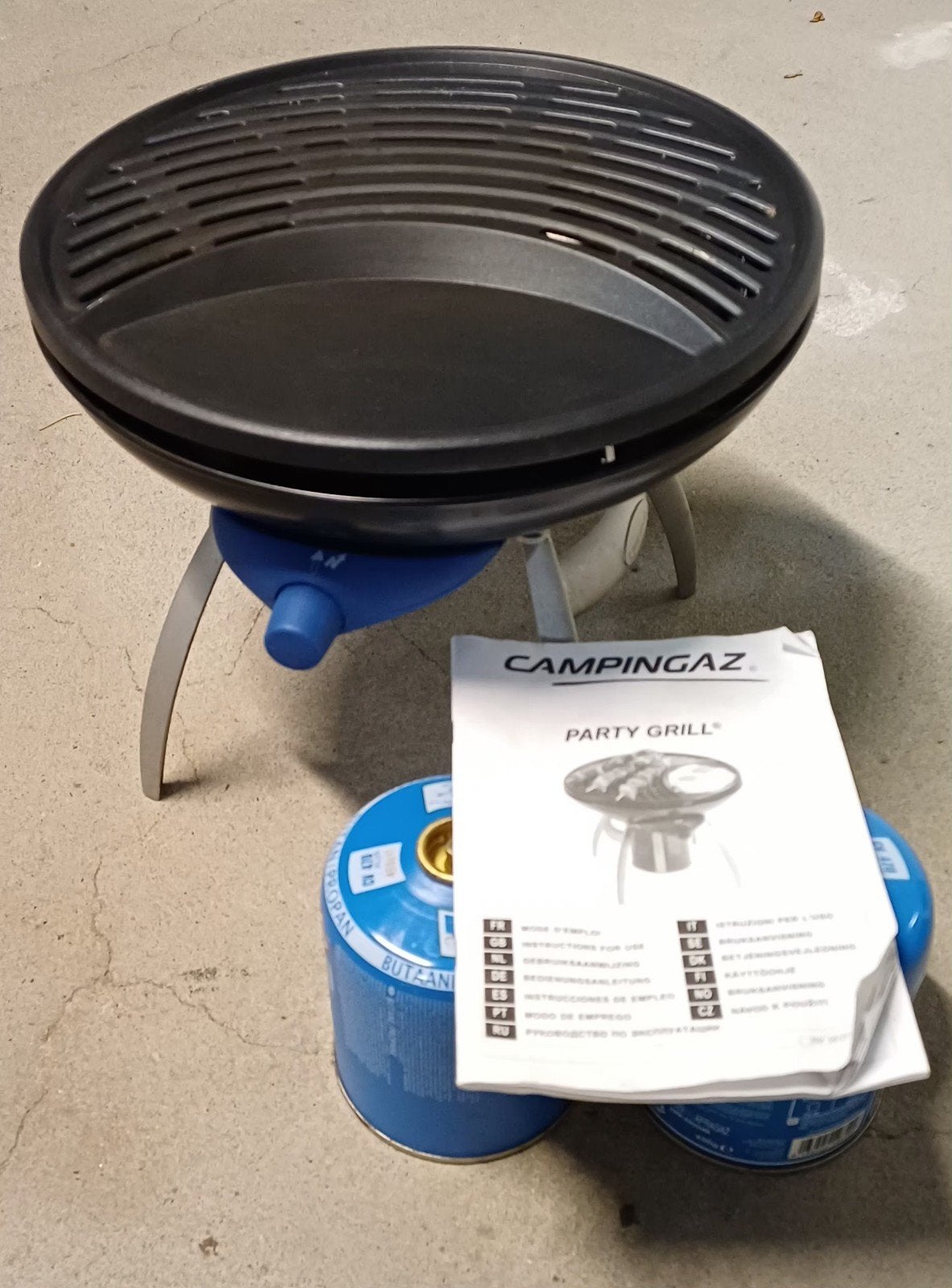 Complete Campingaz party grill/BBQ met extra gasfles en tas, Caravans en Kamperen, Ophalen, Gebruikt