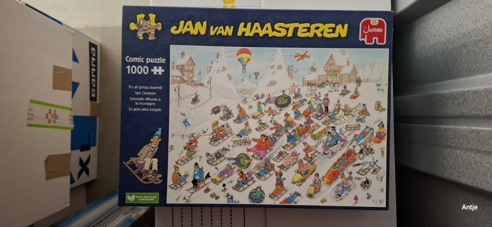 Jan van Haasteren Comic Puzzel - It's all going downhill, Ophalen of Verzenden, 500 t/m 1500 stukjes, Zo goed als nieuw, Legpuzzel