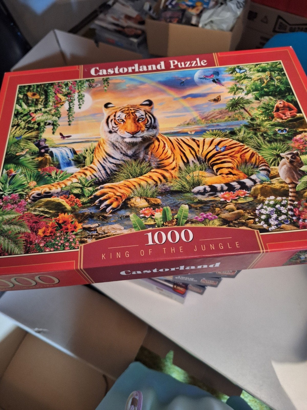 Tijger puzzel compleet 1x gemaakt, Hobby en Vrije tijd, Denksport en Puzzels, Ophalen, 500 t/m 1500 stukjes, Zo goed als nieuw