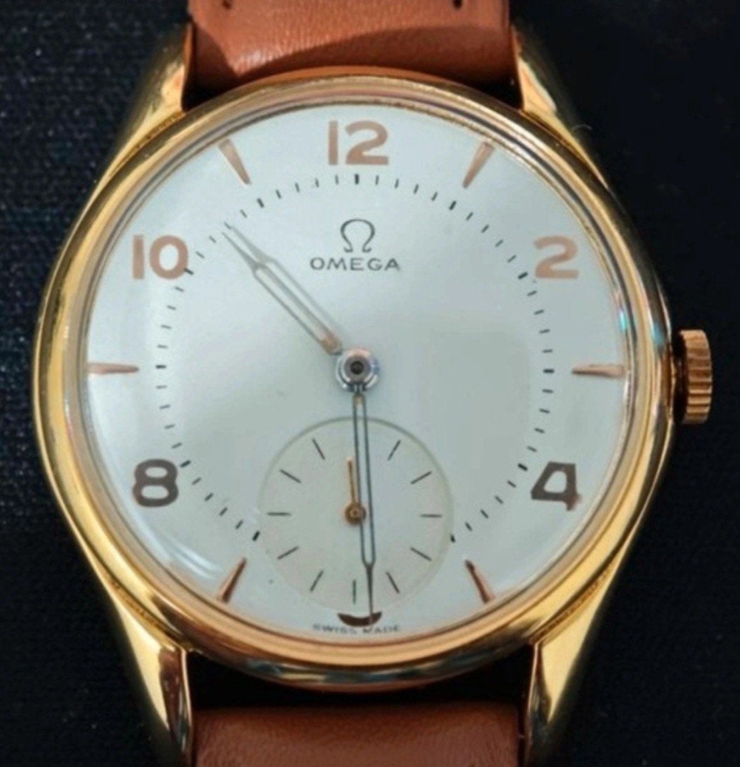 Vintage Omega Polshorloge - Verguld met Leren Bandje, Sieraden, Tassen en Uiterlijk, Horloges | Antiek, Overige materialen, Verzenden