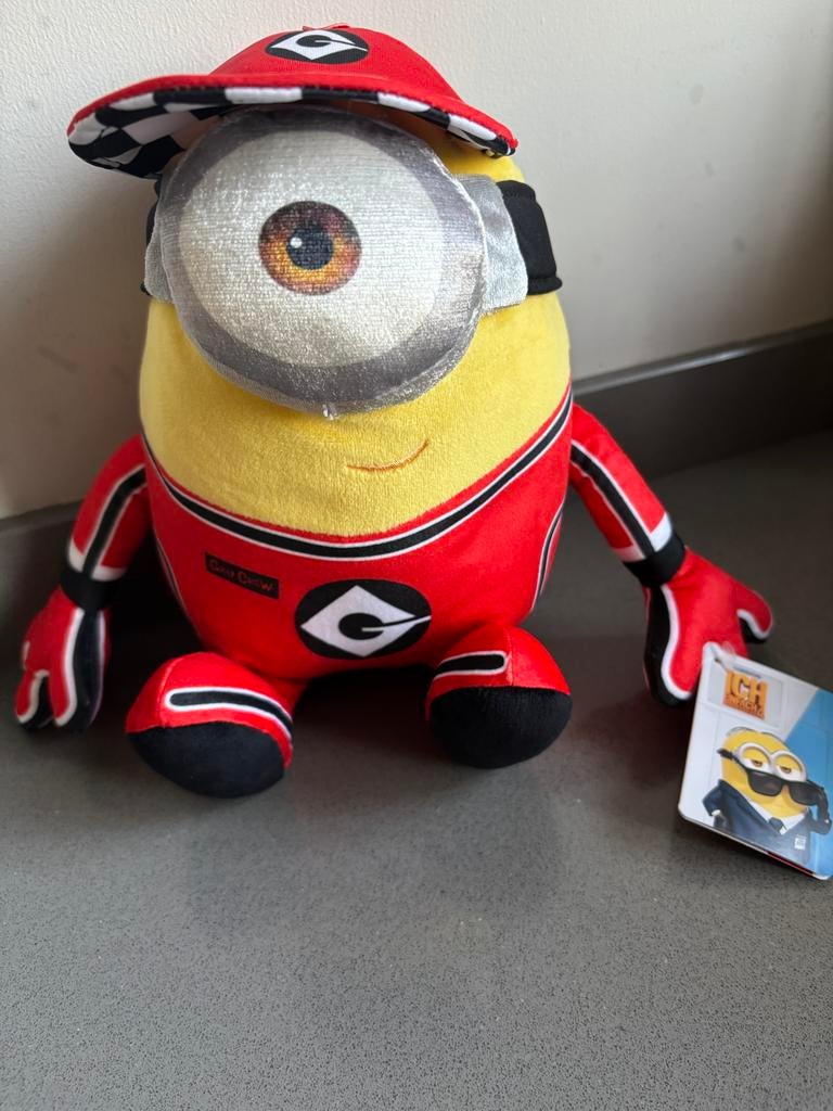 Nieuwe Minion knuffel - Gru Crew Junior racepak, Overige merken, Overige karakters, Overige typen, Nieuw