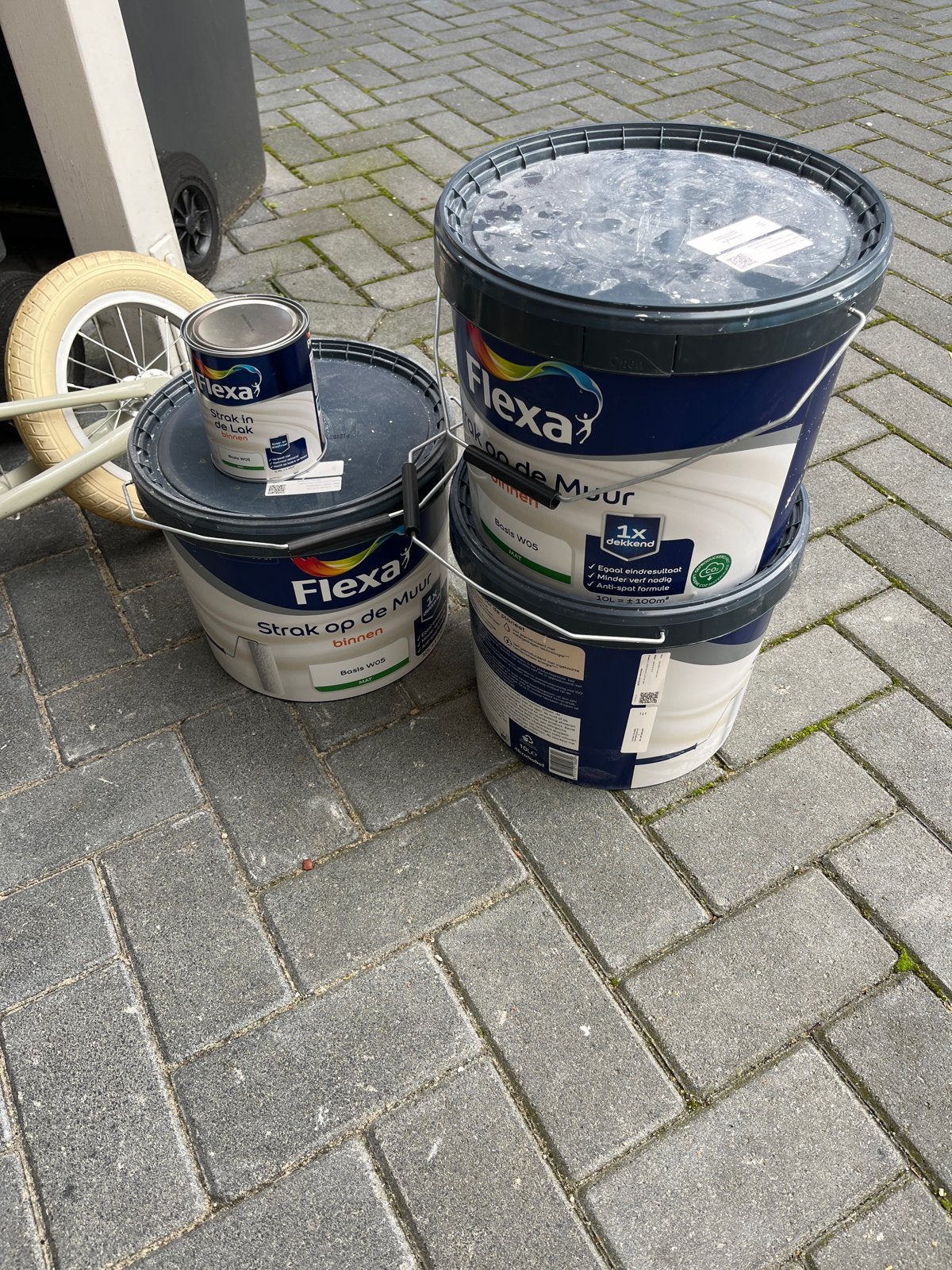 Flexa Muurverf Country Linen (30L) + Kozijnverf (1L), Beige, Nieuw, Ophalen of Verzenden, Verf