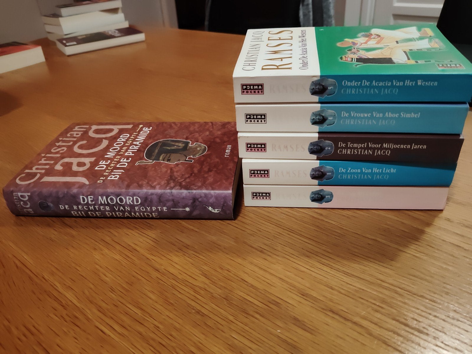 Christian Jacq - Ramses serie en De Moord bij de Piramide, Boeken, Ophalen of Verzenden, Zo goed als nieuw, Christian Jacq, Nederland