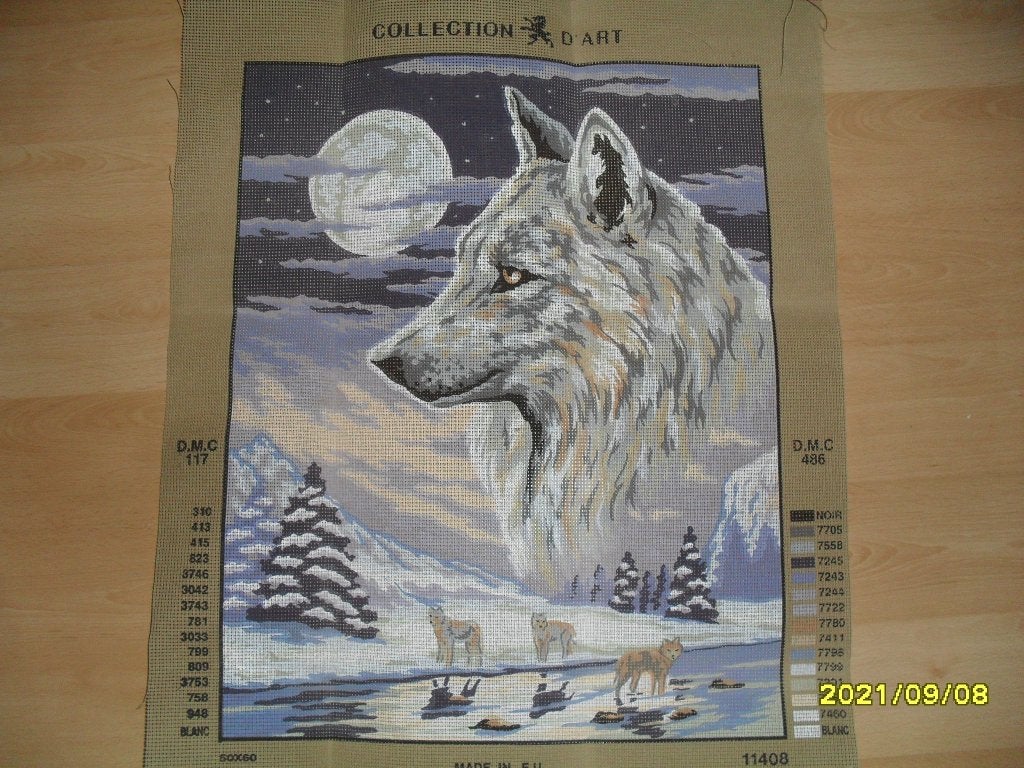 NIEUW, Voorbedrukt stramien Wolven 11408. Verkoop ook DMC, Hobby en Vrije tijd, Borduren en Borduurmachines, Ophalen of Verzenden
