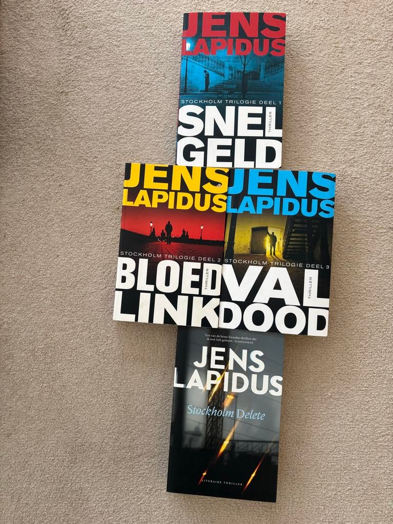 Jens Lapidus - Stockholm Trilogie + Stockholm Delete, Ophalen, Gelezen, Scandinavië