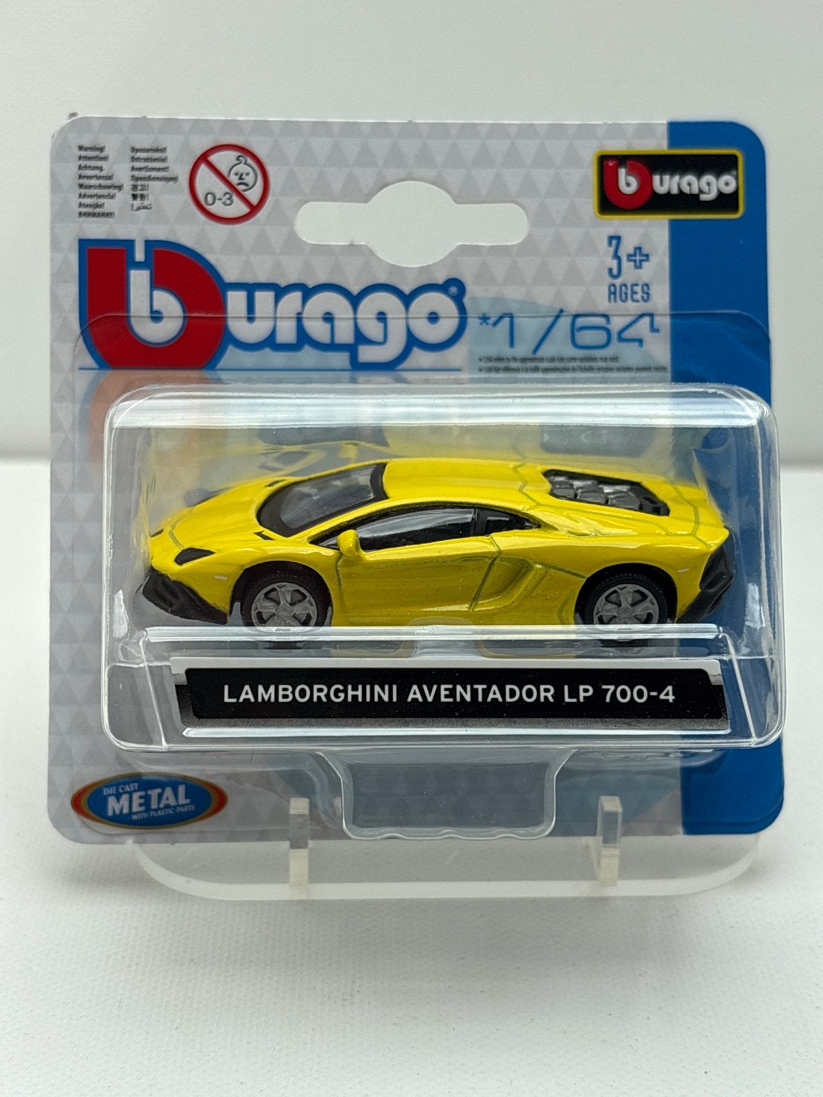 Bburago Lamborghini Aventador LP 700-4 - Geel (1:64), Hobby en Vrije tijd, Modelauto's | Overige schalen, Nieuw, Auto, Ophalen of Verzenden