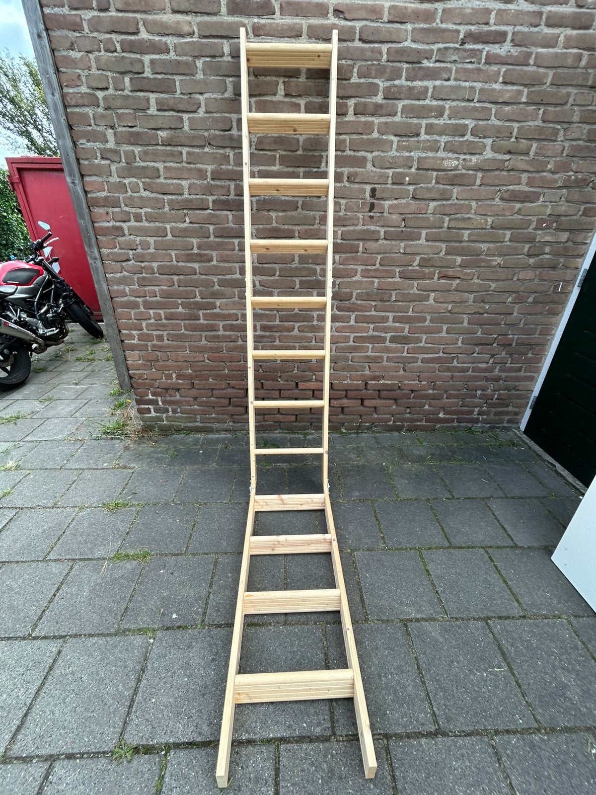 Houten vouwladder, Ophalen, Zo goed als nieuw, 2 tot 4 meter