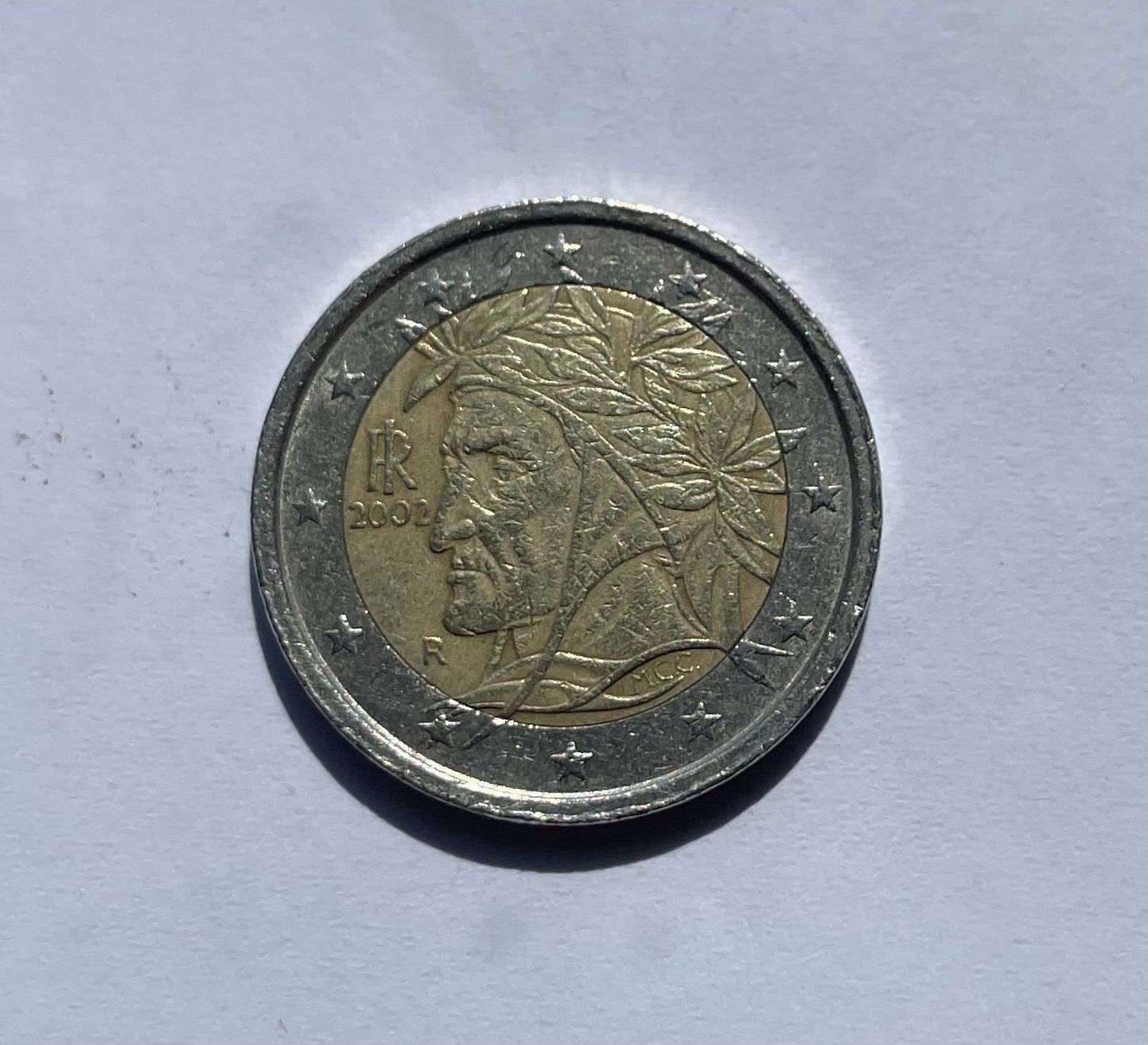 2 Euro munt Italië 2002 - Dante Alighieri, Ophalen of Verzenden