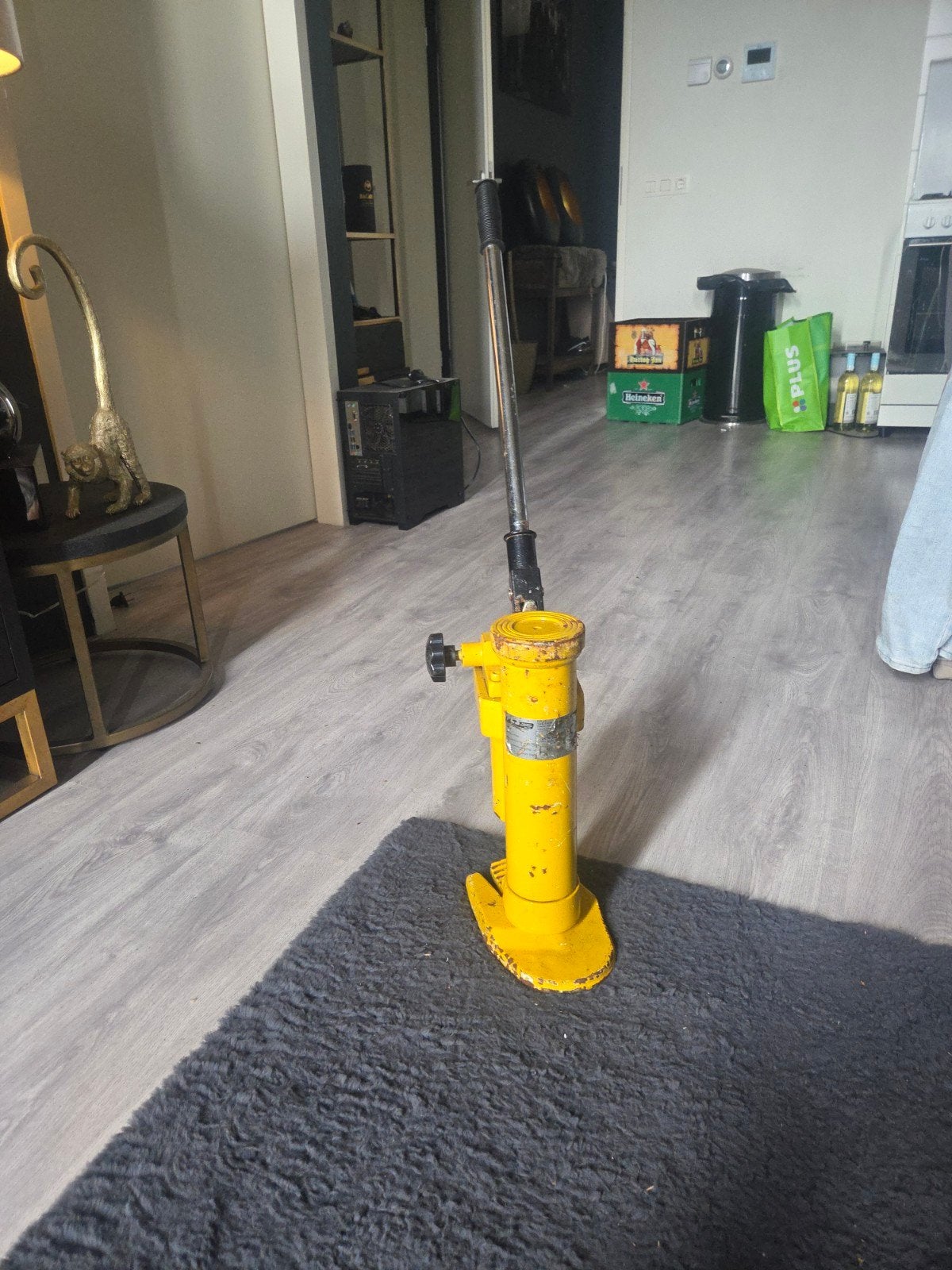 Robuuste Hydraulische Potkrik - Geel, Ophalen of Verzenden, Gebruikt, Hydraulisch, Potkrik