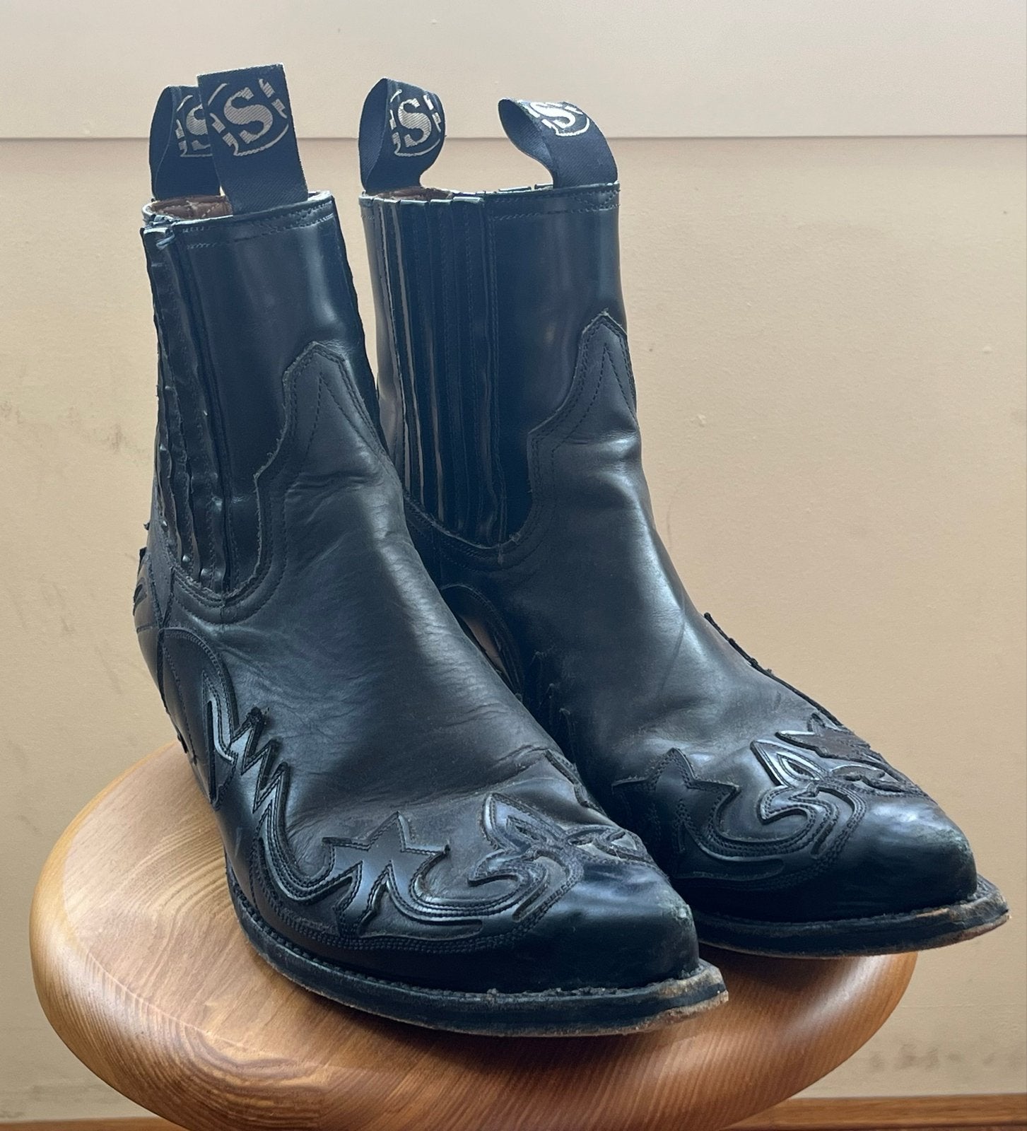 Sendra cowboylaarzen heren maat 43 - Zwart leer, Ophalen of Verzenden, Gedragen, Zwart, Boots