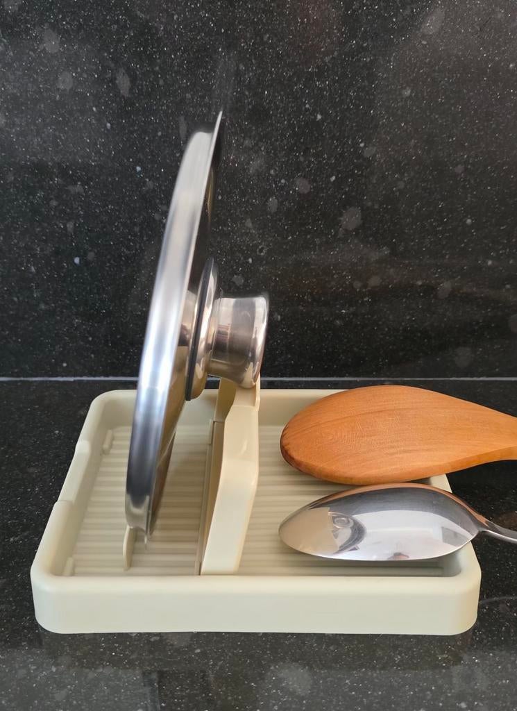 Lepelhouder & Potdekselrek Keuken Organizer Aanrecht, Huis en Inrichting, Keuken | Keukenbenodigdheden, Beige, Overige typen, Kunststof