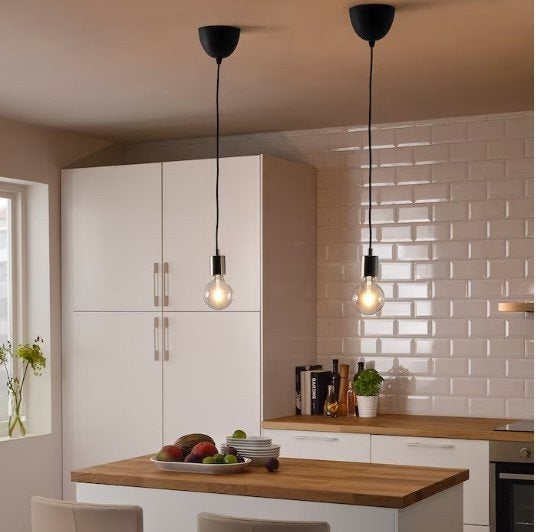 IKEA Skaftet pendel vernikkeld textiel, Metaal, Nieuw, Modern en klassiek, E27 (groot)