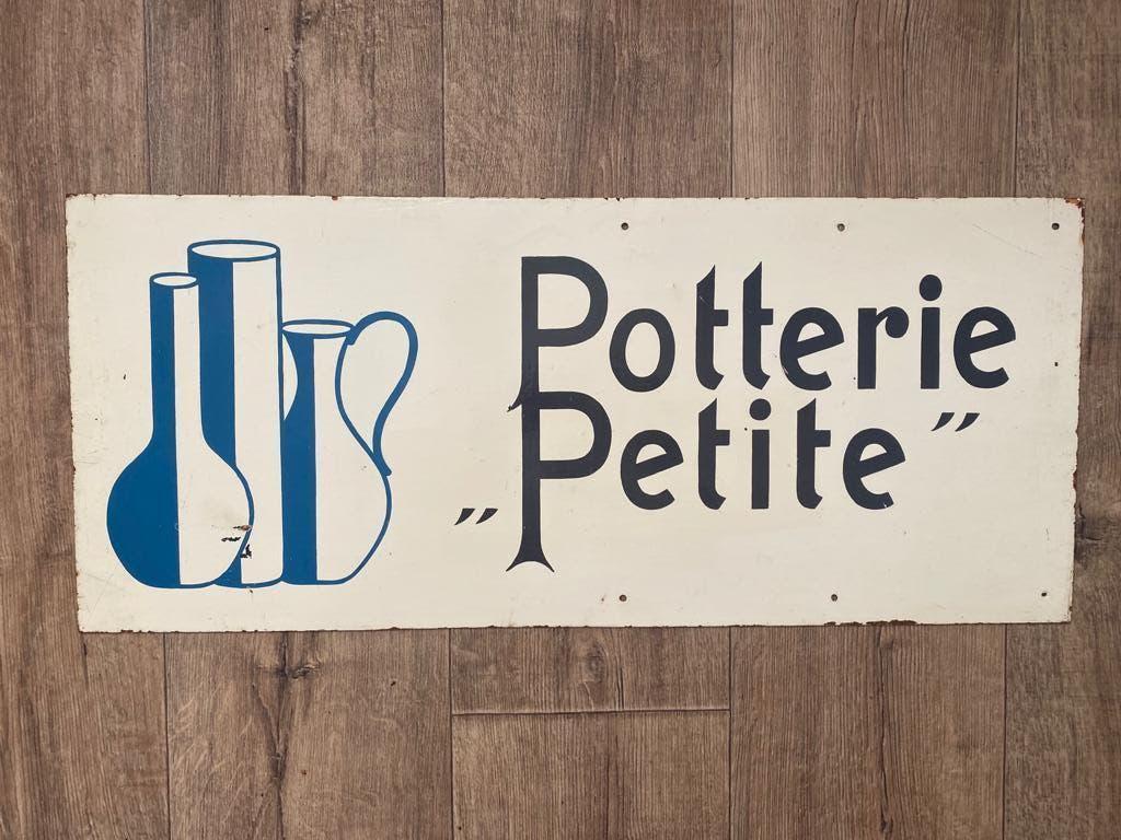 Oud Emaille reclamebord  Potterie, Ophalen of Verzenden, Gebruikt, Reclamebord