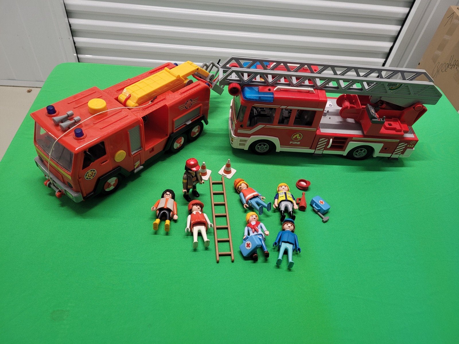 Playmobil en Simba brandweerwagen set met poppetjes, Ophalen of Verzenden, Zo goed als nieuw, Jongen of Meisje