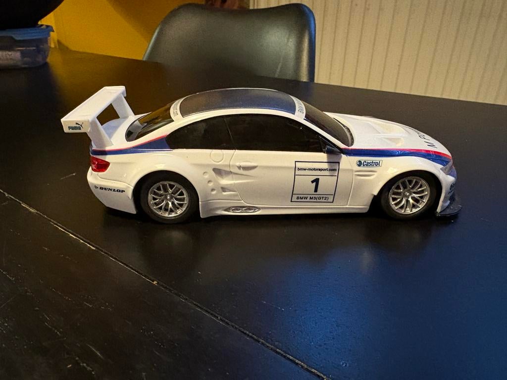 BMW M3 GT2 Modelauto - Wit met Race Livery, Overige merken, Auto, 1:32 tot 1:50, Ophalen of Verzenden